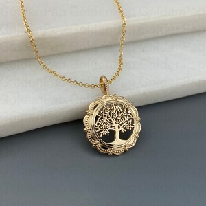 14K Solid Gold Pendant, 14k Tree of Life Pendant, Family Pendant - Etsy