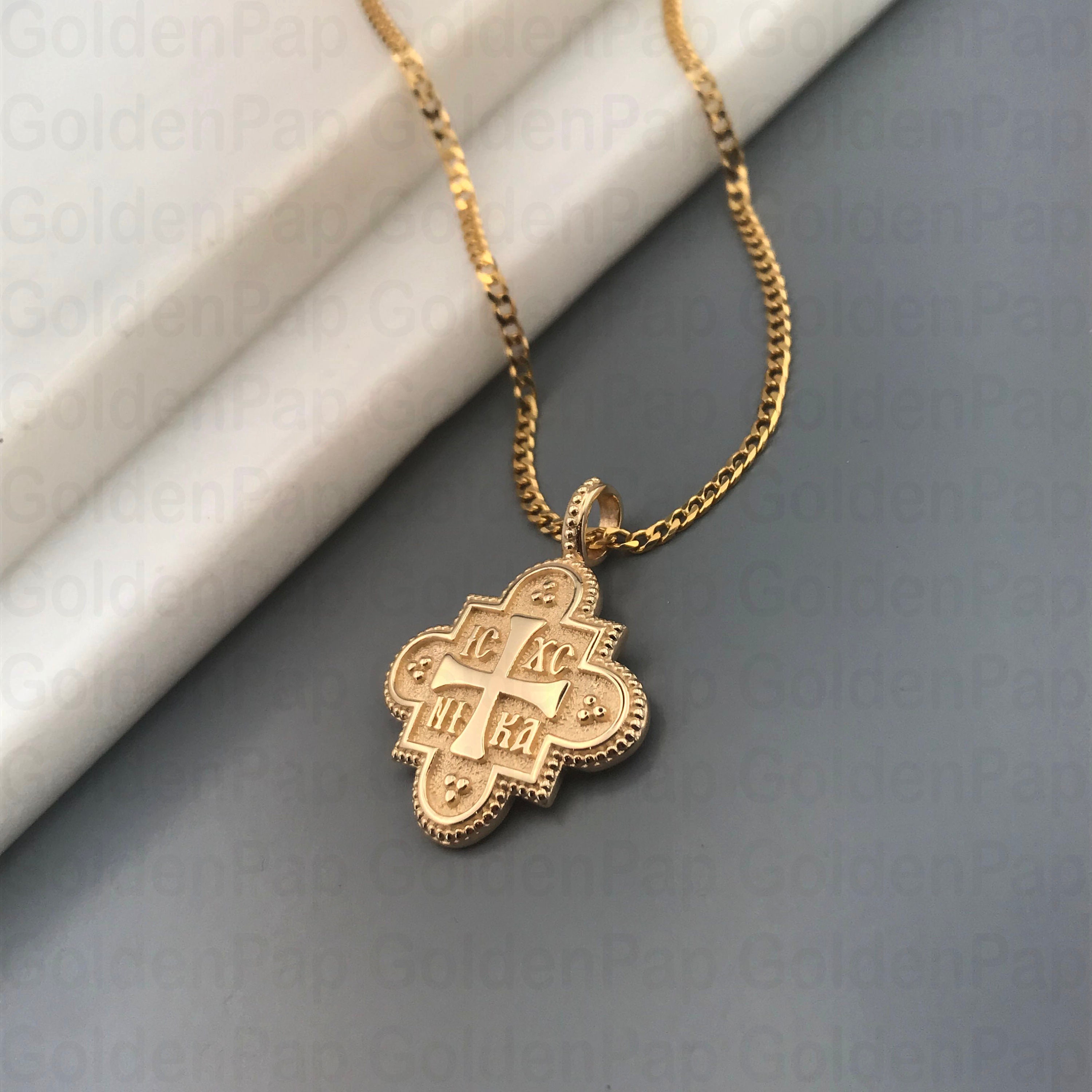 NEW 14k Solid Gold Pendant, Double Sided Pendant With Virgin Mary - Etsy
