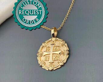 CUSTOM 9k solid gold pendant, pendant for men and women, personalized pendant, religious pendant