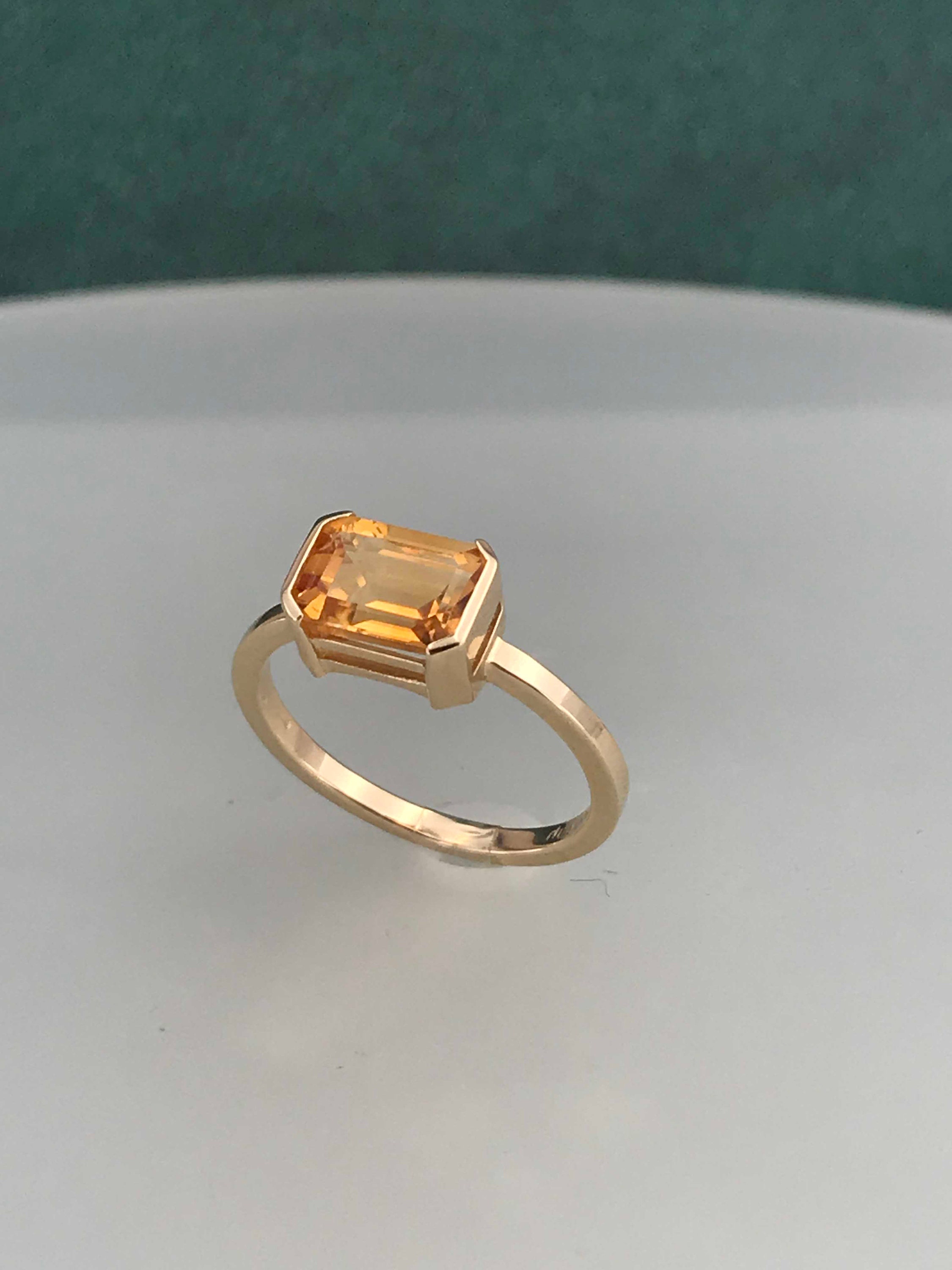 Yellow Gold Citrine Solitaire Ring November Birthstone Ring | Etsy