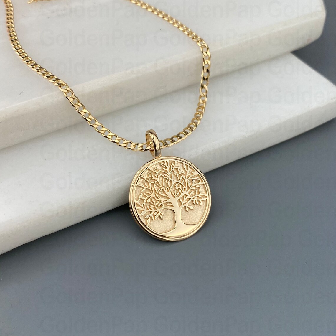 14K Solid Gold Pendant, Tree of Life Pendant - Etsy Canada