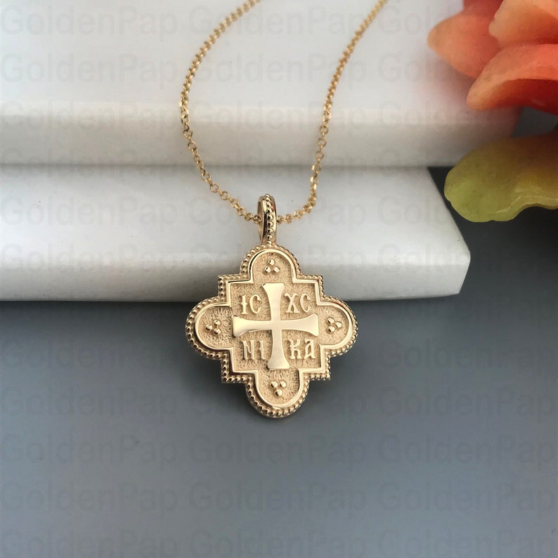 NEW 14k Solid Gold Pendant, Double Sided Pendant With Virgin Mary - Etsy
