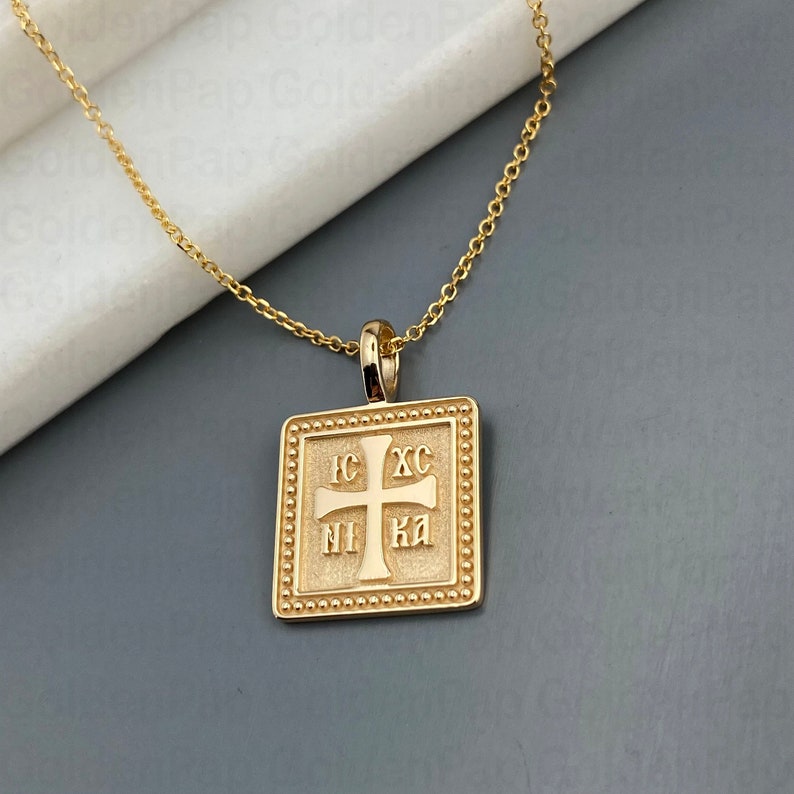 14k Solid Gold Pendant Double Sided Pendant With Virgin Mary - Etsy