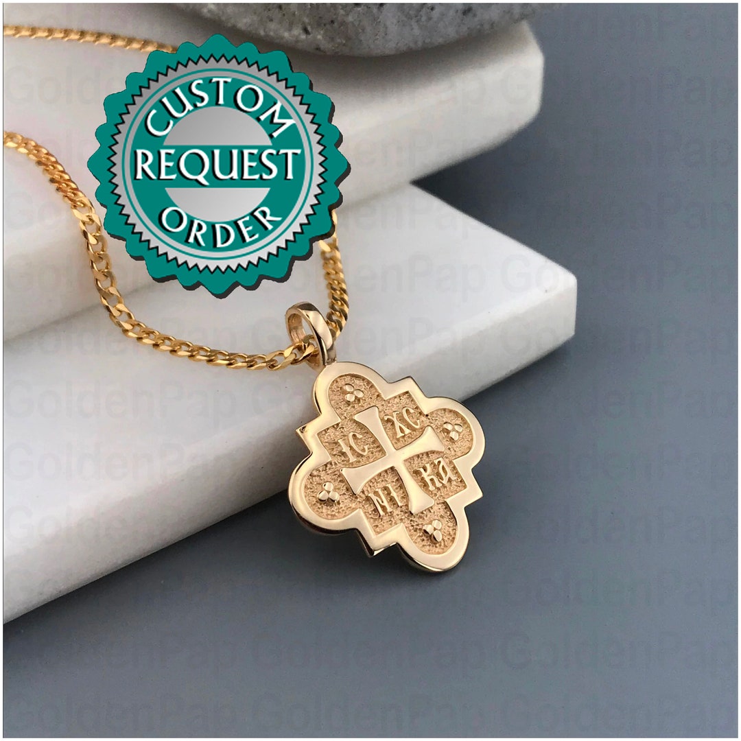 CUSTOM 14k / 9k Solid Gold Pendant, Double Sided With Virgin Mary ...