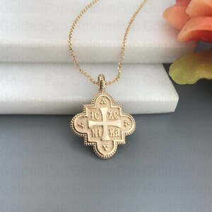 14k Solid Gold Pendant, Double Sided Pendant With Virgin Mary ...