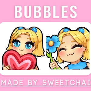 Bubbles Power Puff Girls Flower and Love - 2 Pack Emotes