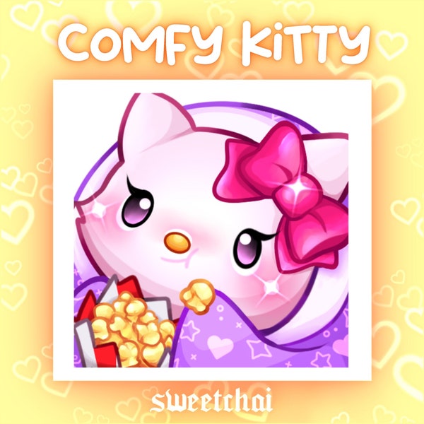 Comfy cute Kitty Cat Twitch Emote - Single