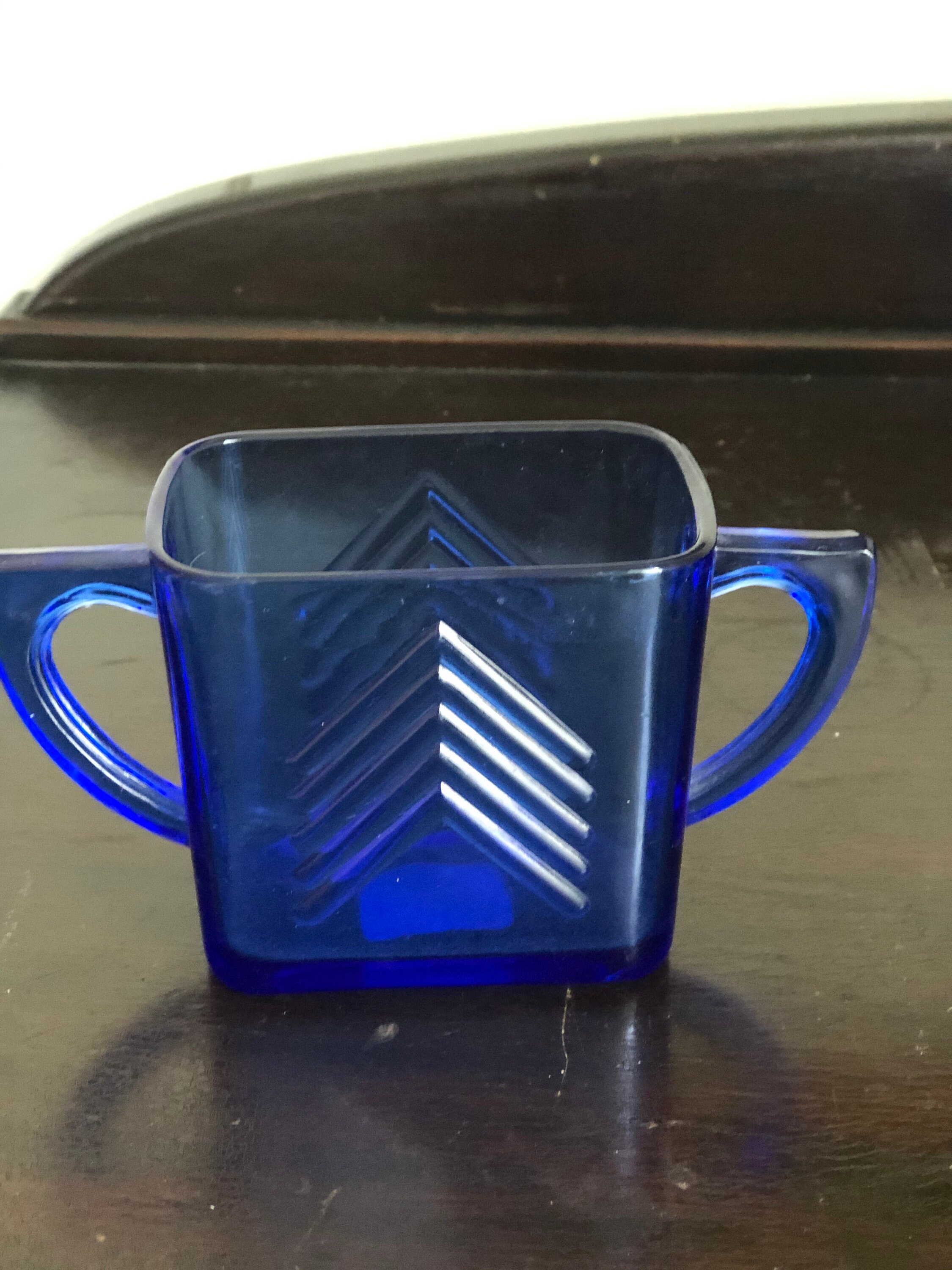 Blue Depression Glass Creamer and Sugar Etsy Ireland