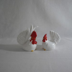 Vintage Rooster and Hen Salt & Pepper Shakers - Japan