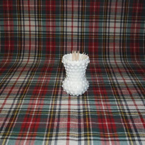 Hobnail Milk Glass Toothpick Holder Vintage