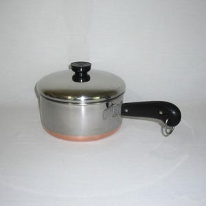 Revere Ware Stainless Steel Copper Clad 2 Quart Pot w/Lid Vintage USA