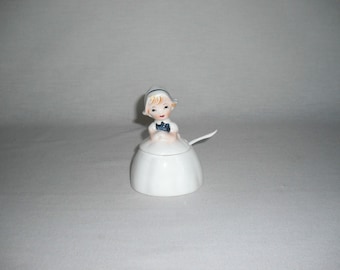 Dutch Girl Sugar Bowl with Spoon E-5817 Vintage from 1960’s