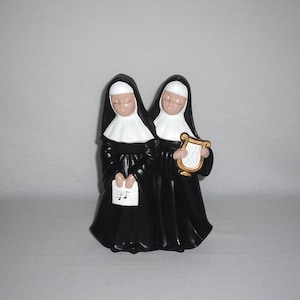 Singing Nuns Ceramic Figurine Vintage