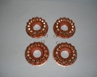 Mini Bundt Pans Copper Tone Aluminum Set of 4