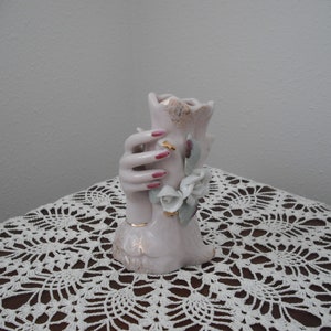 Vintage Hand and Floral Bud Vase SIEROS JAPAN
