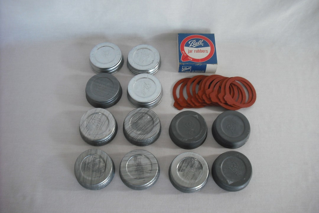 Ball Zinc Caps and Jar Rubbers for Mason Jars 12 Each Vintage Etsy