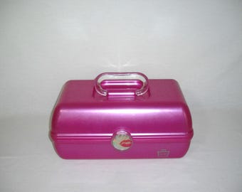 Caboodles Pink Makeup Carrying Case Mirror Makeup Organizer