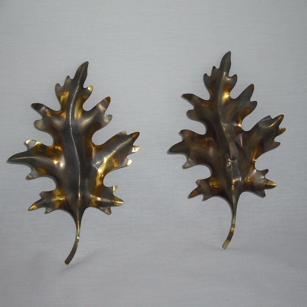 Oak Leaf Metal Wall Sculpture Etsy