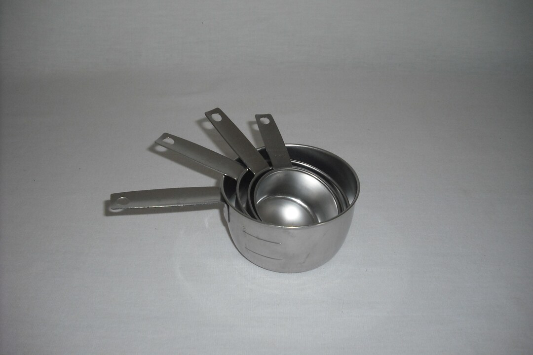 Foley Stainless Measuring Cups Set of 4 Vintage - Etsy