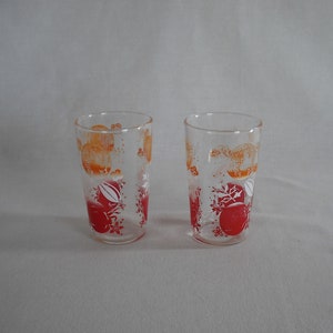 Hazel Atlas Juice Glasses Set of 2 Vintage