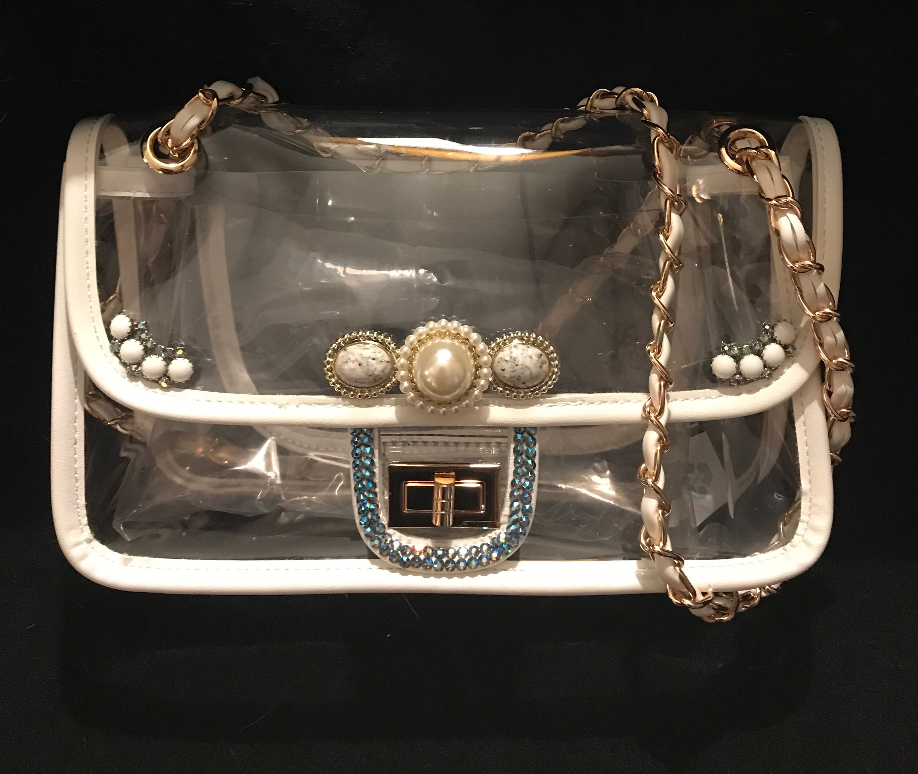 clear pearl purse
