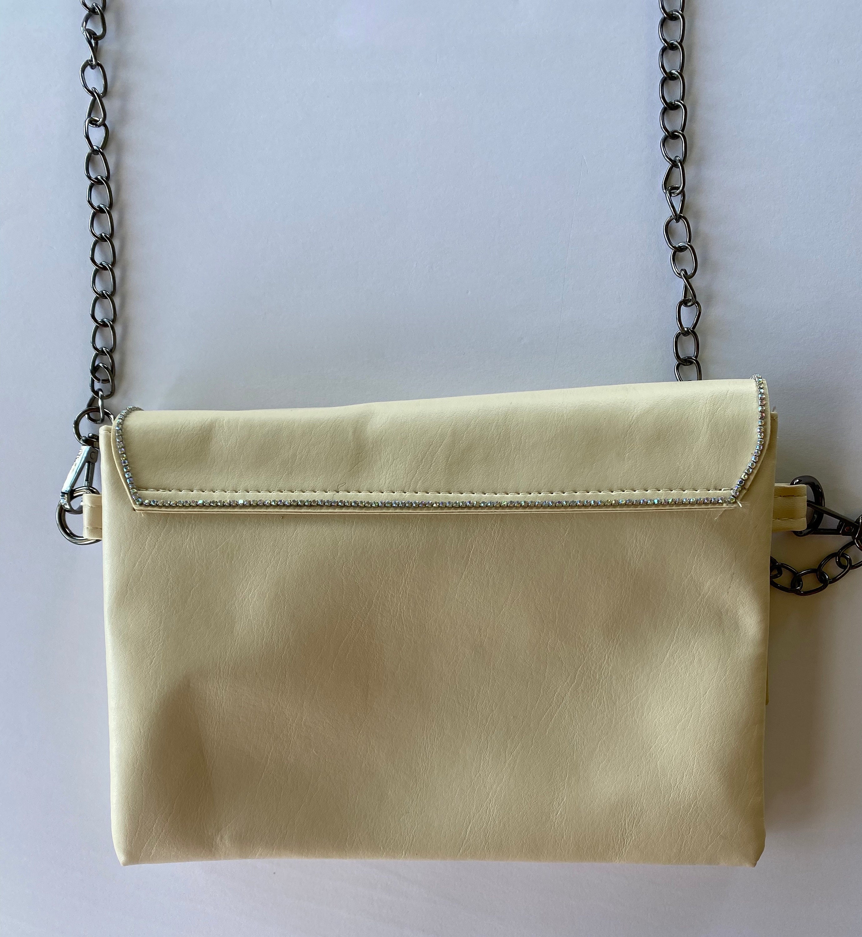 Off-White Soft Faux Leather Crossbody Clutch Handbag | Etsy