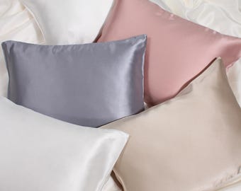 Pure silk charmeuse pillowcase.  Premium 22 momme weight.  All-night nourishment for hair & skin. Elegant gift box. Free shipping.