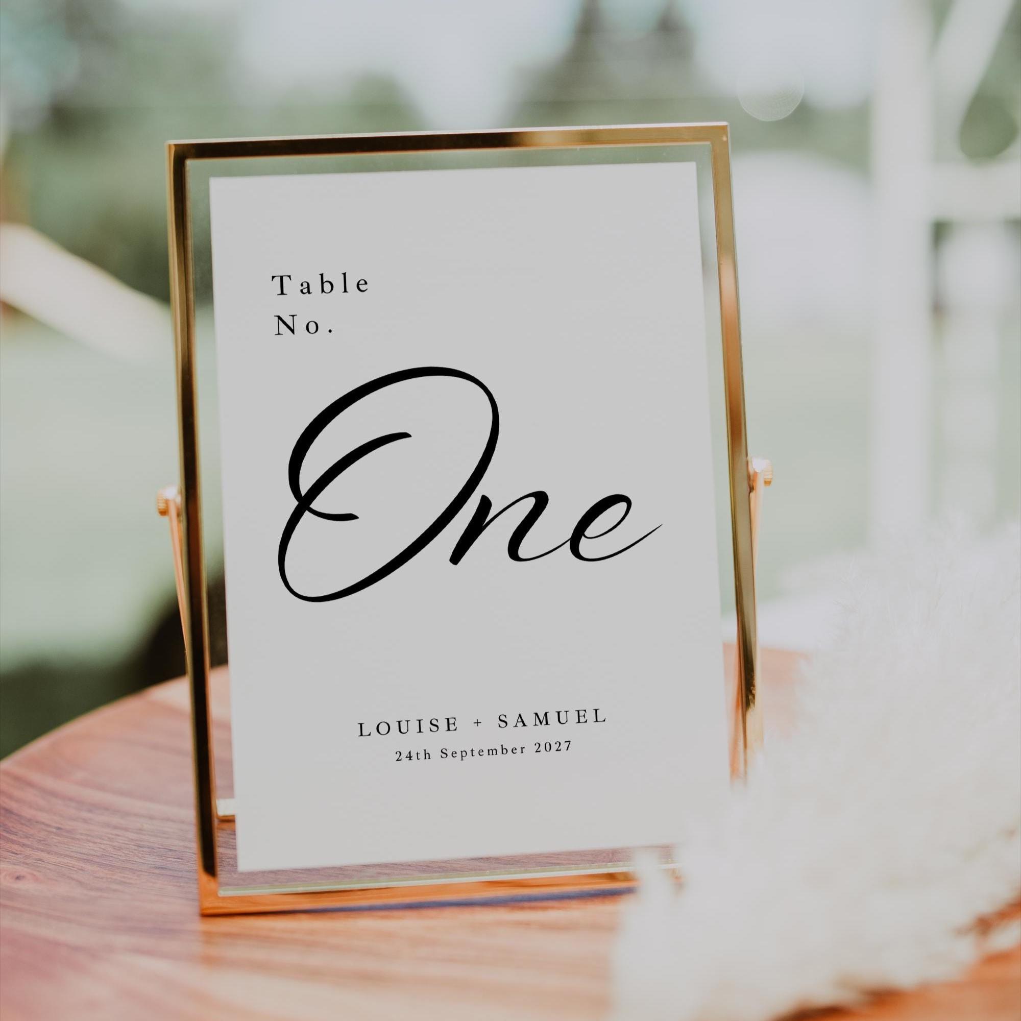 Elegant Script Table Number, Printable Destination Table Number Set ...