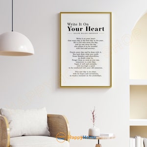 Write It on Your Heart Ralph Waldo Emerson Wall Art Poem Prints ...