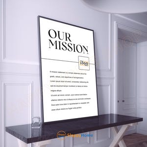 Personalized Our Mission Statement  Wall Art Entrepreneur Poster Business Sign Office Wall Decor -PE47