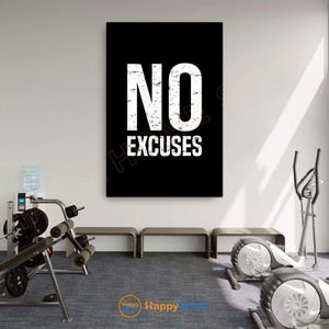 No Excuses Wall Art Gym Poster Fitness Sign Art Gym Room Decor Motivational Gym Print Modern Art - PC74