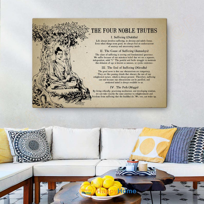 The Four Noble Truths Buddhist Wall Art Buddha Zen Quotes Spiritual ...