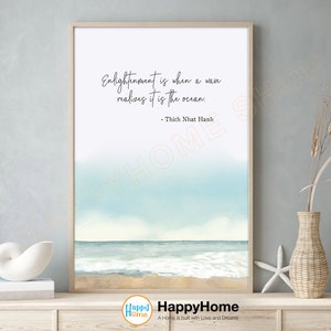 Thich Nhat Hanh Quote Wall Art Enlightenment Definition Motivational Quote Spiritual Wall Decor Meditation Artwork Home Decor -P700