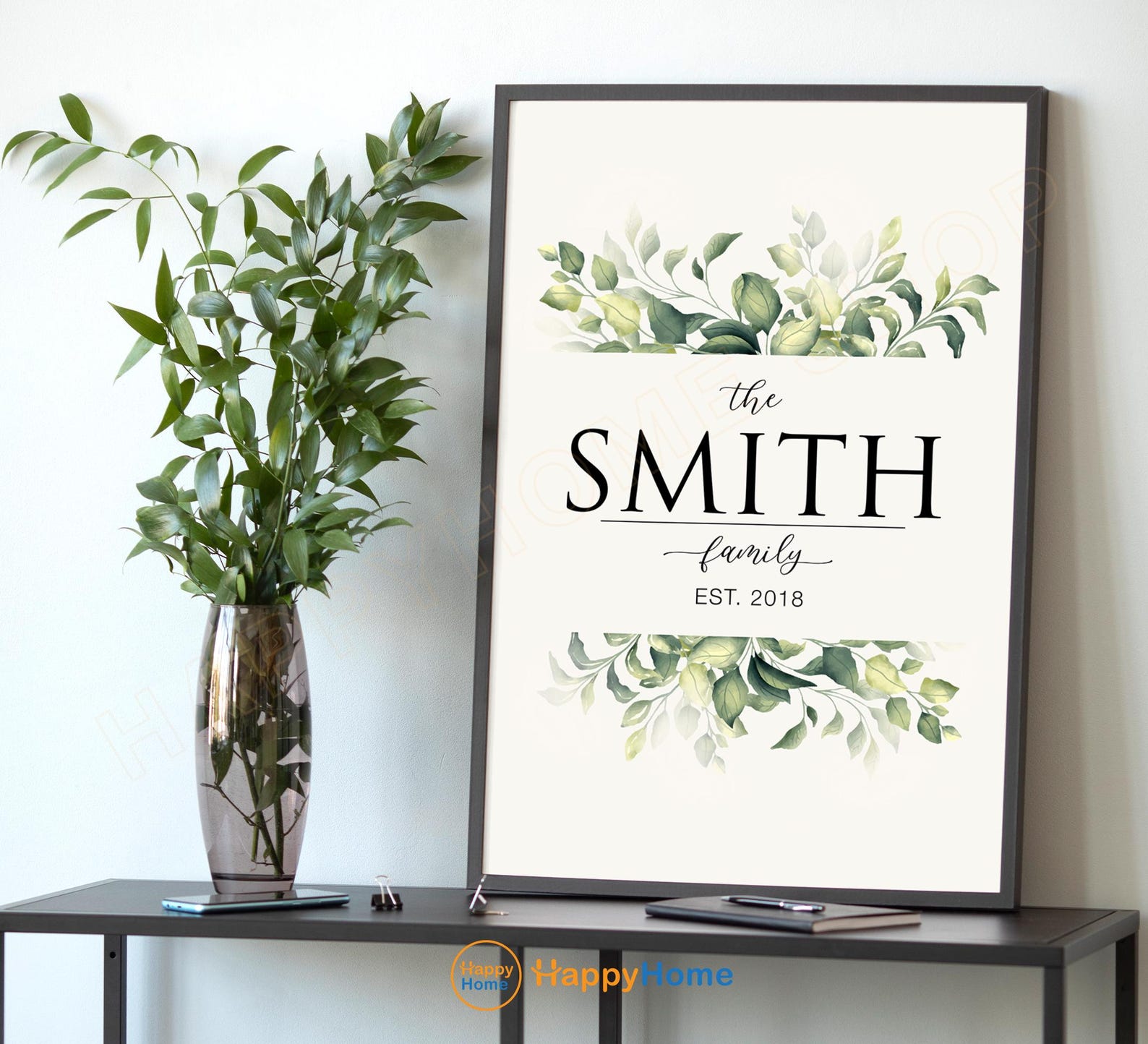 Personalized Family Name Sign Custom Last Name Print Personalized ...