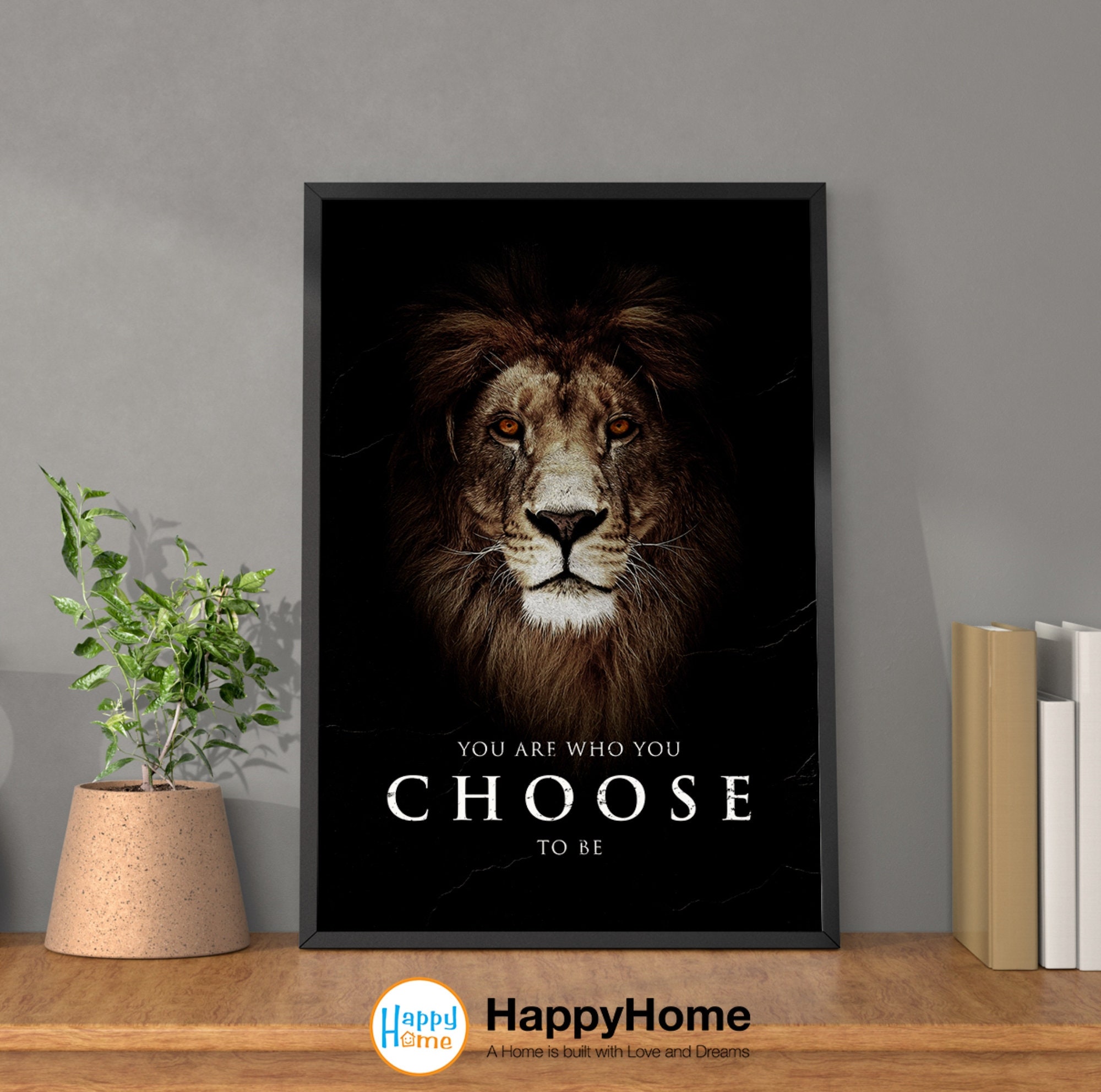 Lion Poster Motivational Quotes Inspirational Wall Art You Are Who You ...