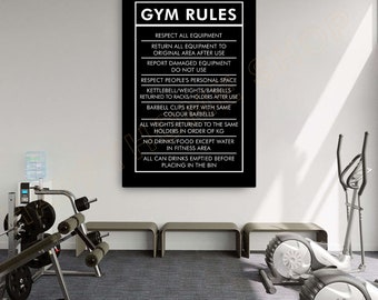 Regole della palestra, decorazione da parete per la sala di allenamento, poster da palestra, stampe artistiche con citazioni motivazionali, decorazioni su tela, arte moderna - PA79