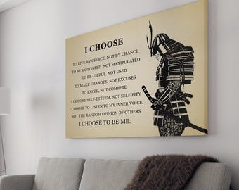 Poster mural avec citation de motivation pour samouraï Poster mural avec citation de motivation pour samouraï