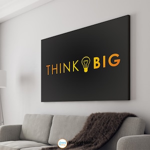Think Big Wall Art Motivational Poster Inspirational Wall Art | Business Poster Canvas Art Office Decor -P525