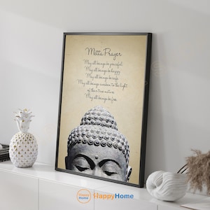 The Metta Prayer Wall Art Buddhist Zen Quotes Spiritual Print Art Meditation Artwork Washi Print Home Decor -PC20