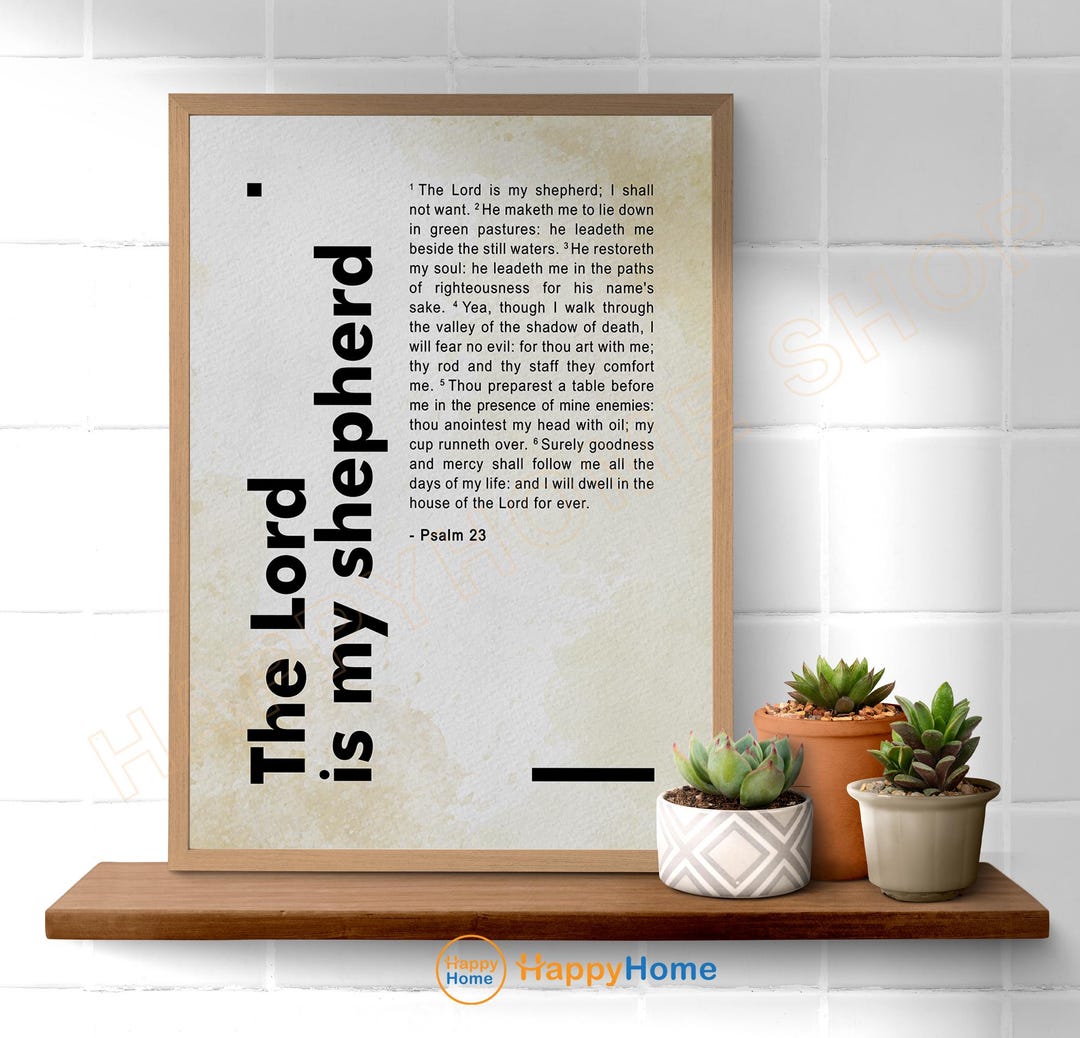 Psalm 23 Bible Verse Wall Art the LORD is My Shepherd Scripture Sign ...