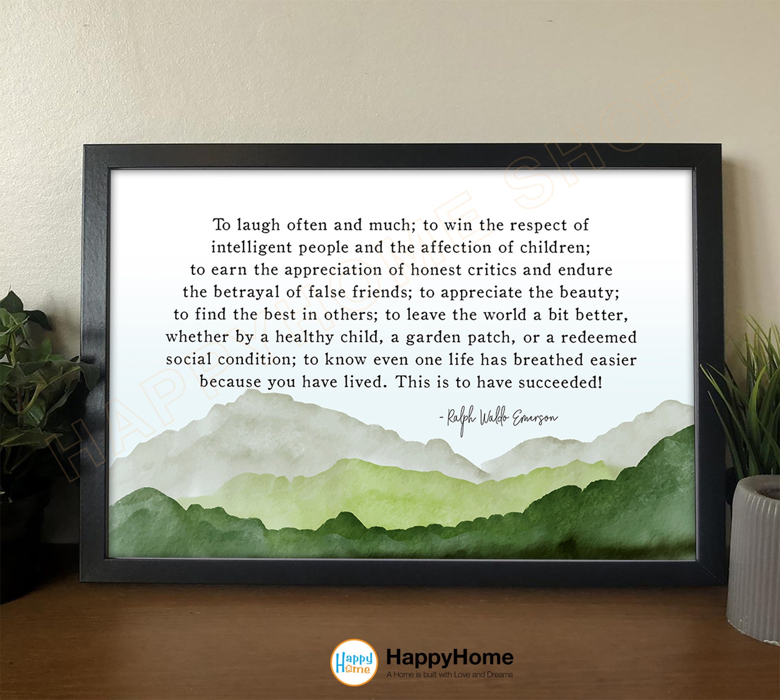 Ralph Waldo Emerson Quote Wall Art What is Success to Laugh Often and ...