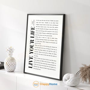 Chief Tecumseh Live Your Life Wall Art Poem Quotes Motivational Poster Inspirational Prints The Fear of Death Home Art Office Decor -PD73