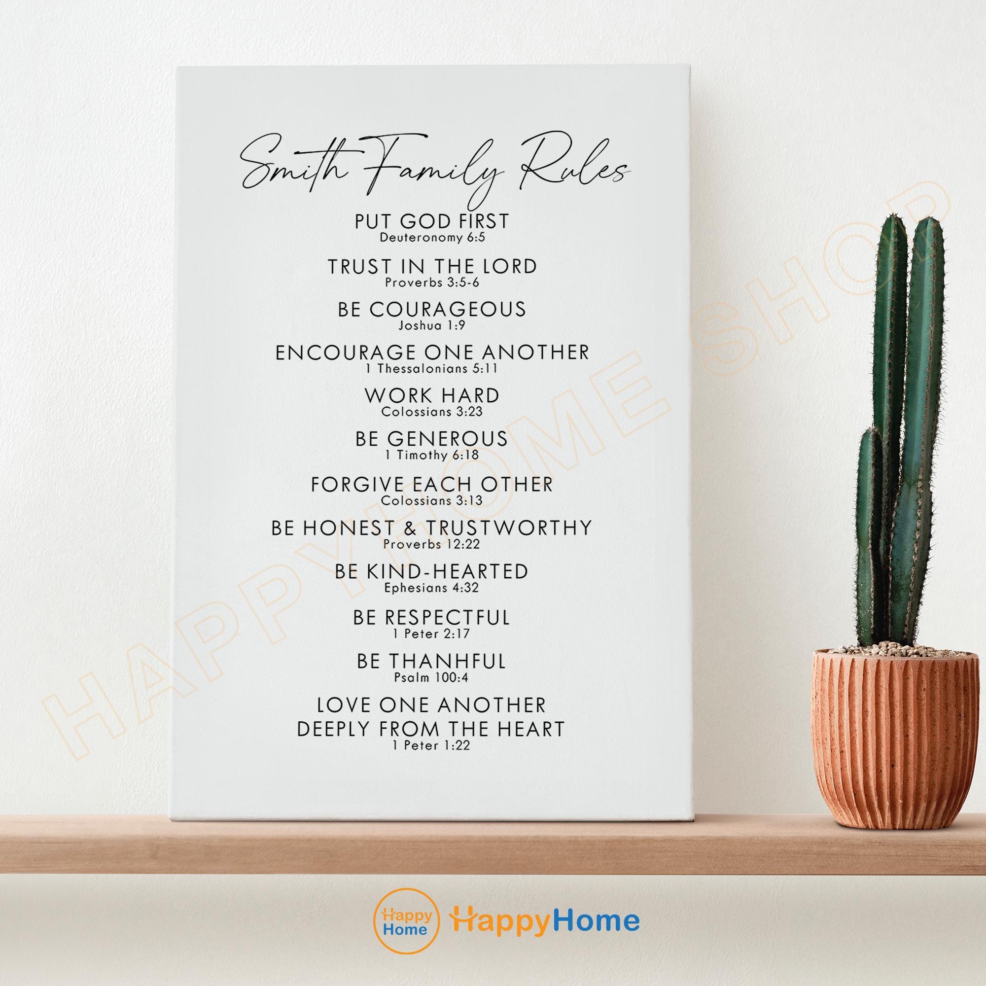 Personalized Family Rules Sign Custom Our Family Rules