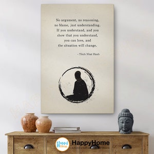 Thich Nhat Hanh Quote Wall Art Just Understanding Motivational Quote Spiritual Wall Decor Meditation Artwork Home Decor -P648