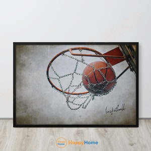 Vintage Basketball Wall Art Boys Room Decor Sports Art Boys Nursery Sports Prints Man Cave Poster Home Room Decor - PA95