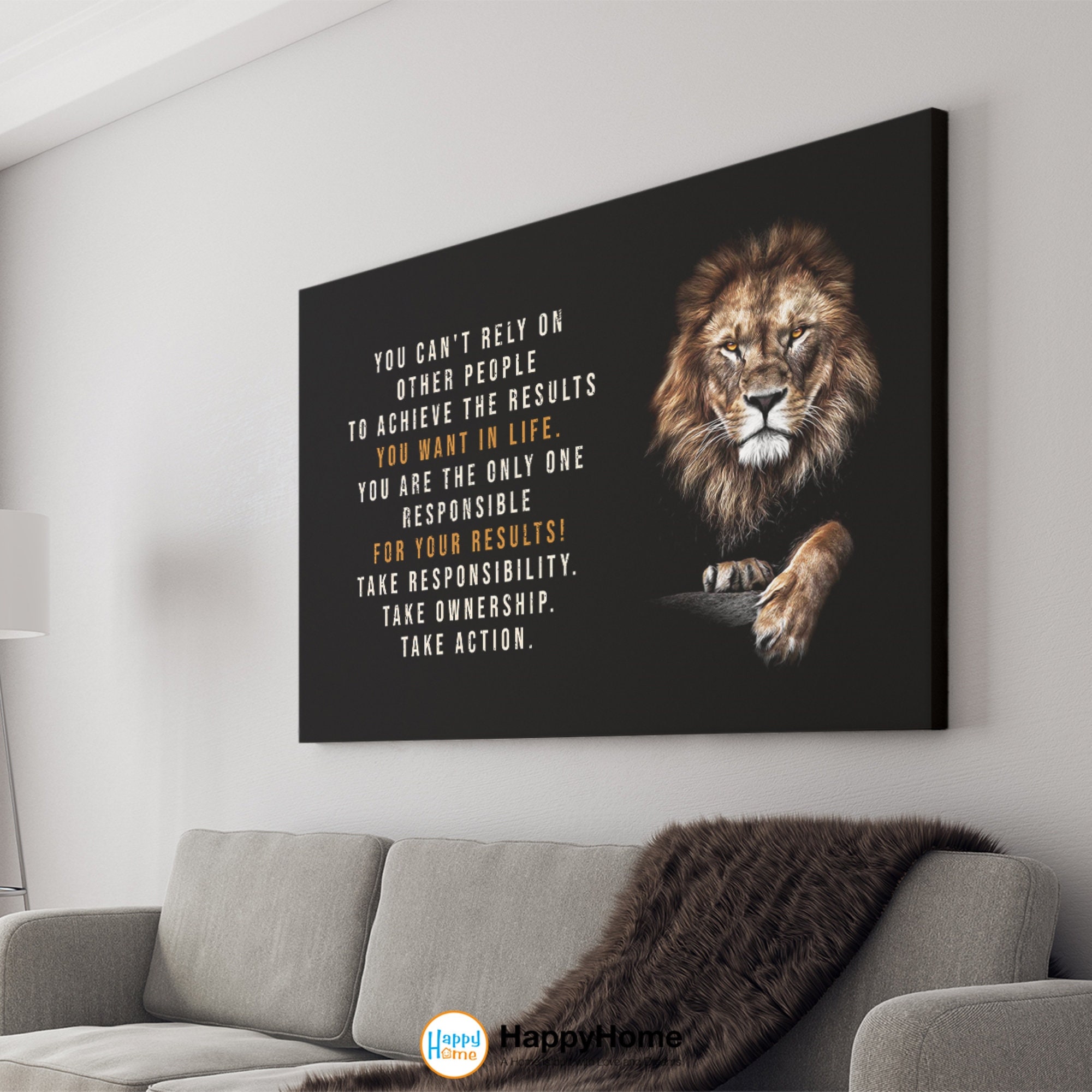 Attitude Lion Poster Motivational Inspiration Quotes Wall Art
