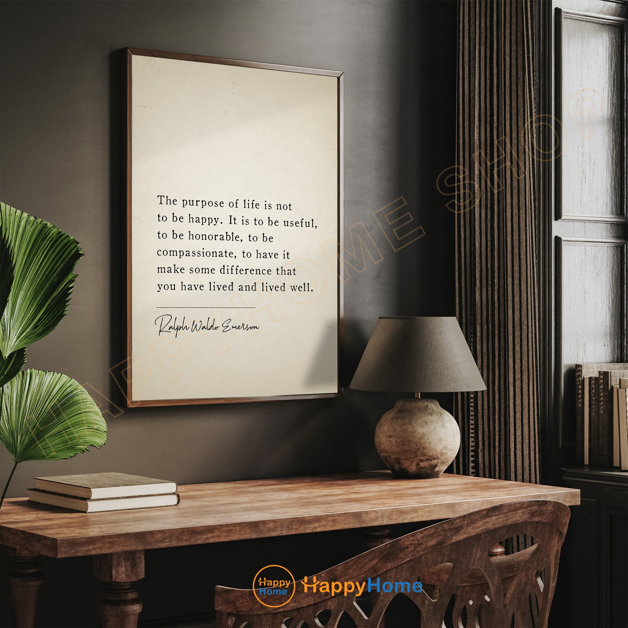 Ralph Waldo Emerson Quote Wall Art Purpose of Life Philosophy Quote ...