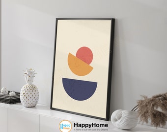 Retro abstrakta väggkonsttryck färgglad abstrakt kanvas minimalistisk konst abstrakt modern konstposter inramad abstrakt tryck konst väggdekoration-P543