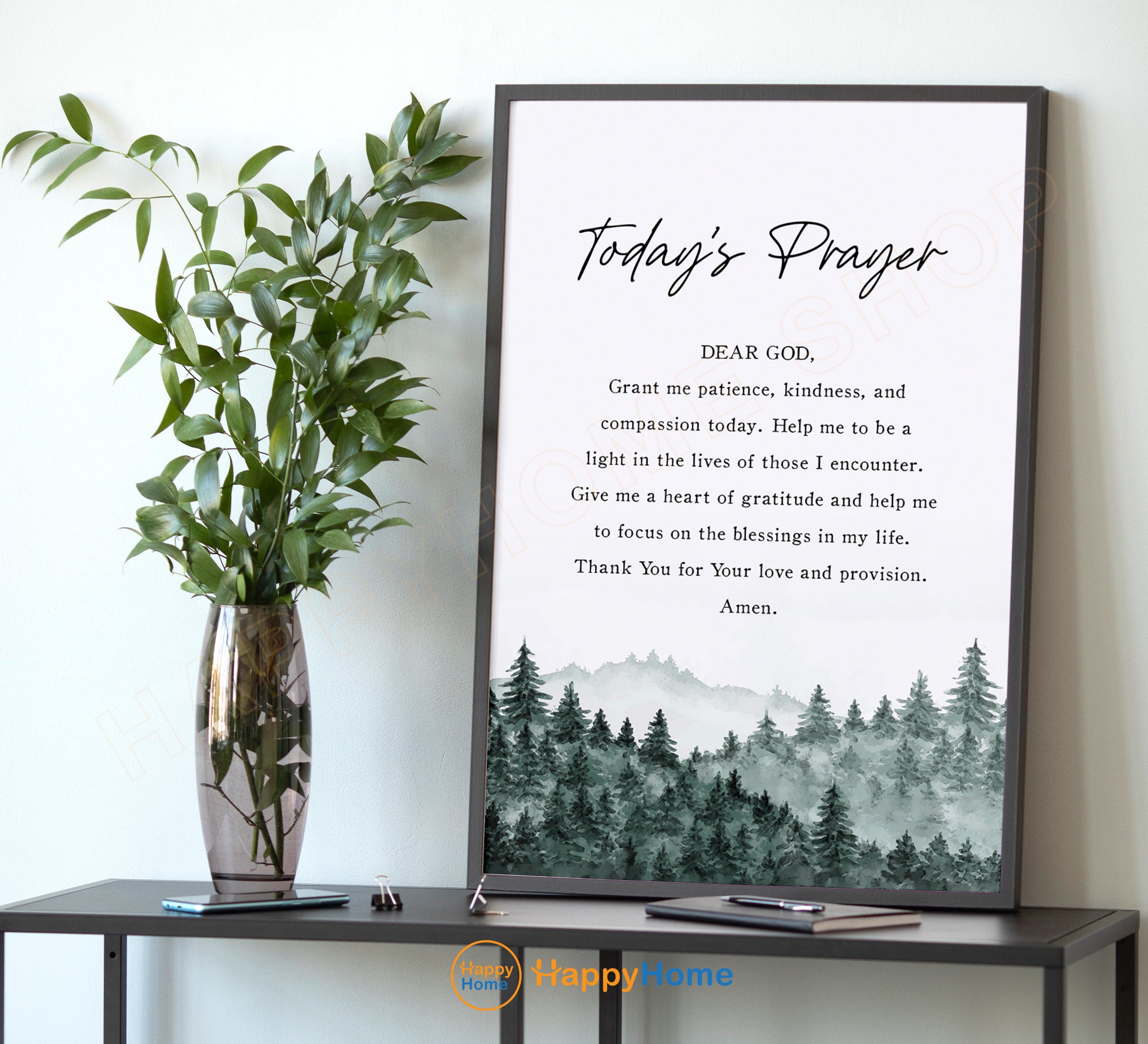 Today's Prayer Wall Art Daily Prayer Bible Verse Scripture Quote Prints ...