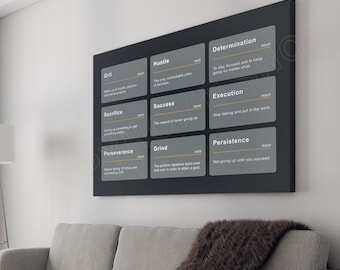 Definición de arte mural, perseverancia, esfuerzo, éxito, rutina, impresión motivacional, póster inspirador, citas de emprendedores, arte para el hogar, decoración de oficina -PE14